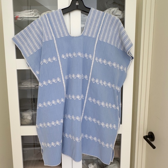 PIPPA HOLT, Kaftan No.121, Blue/White, Mini Sun Dress, ONE SIZE, PRISTINE - Picture 1 of 7